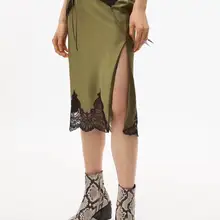 2019FW модная женская кружевная юбка в стиле пэчворк женская повседневная юбка средней длины 2 цвета ddxgz2 9,11