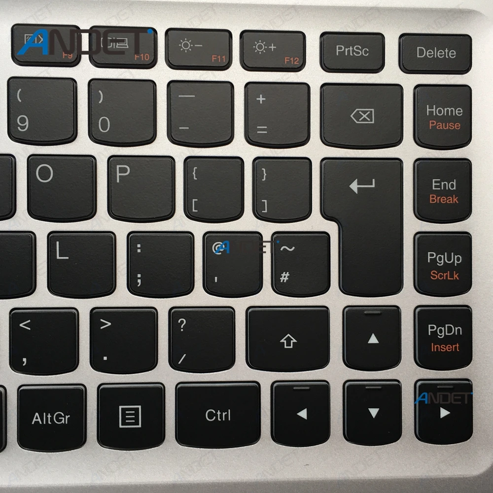 Чехол для lenovo IdeaPad U430 U430P с подставкой для рук, корпус для клавиатуры Великобритании, верхний чехол с сенсорной панелью и подсветкой, серебристый цвет