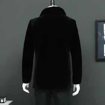 

Winter Jacket Men Real Mink Collar Sheep Shearling Fur Coat Warm Wool Jackets Veste Homme L16201S YY332