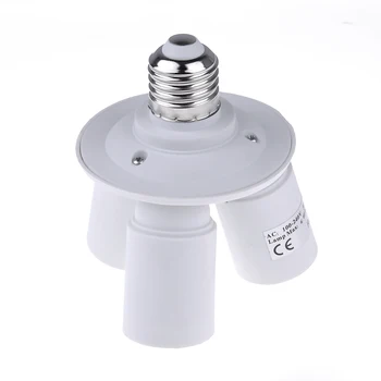 

E27 Bulb Adapter 3 in 1 Socket Block Distributor Converter for White Portable Household