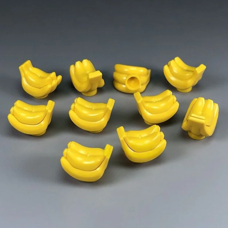 10pcsset Yellow Bananas Food Fruits Parts Bricks Building Blocks MOC City Foods Series Accessories Kits Model DIY Kids Toys (5)