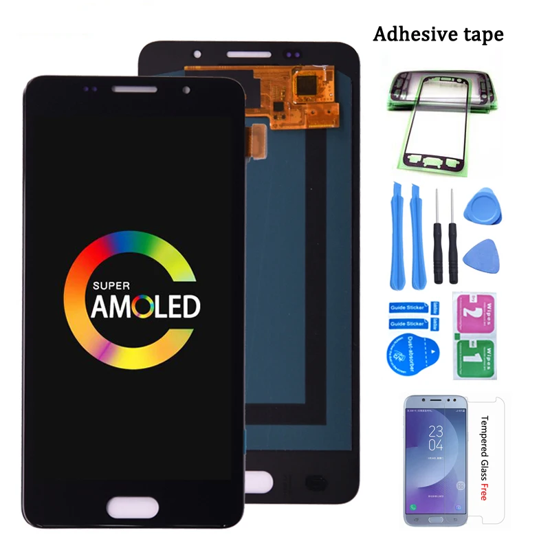 ЖК-дисплей Super AMOLED для SAMSUNG GALAXY A5 2016 Duos с сенсорным экраном и дигитайзером в сборе