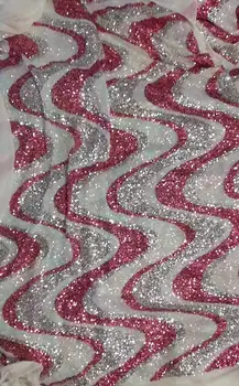 

2020 New 3D Guipure Flower Cord French Lace Embroidered Pearl Sequin Applique Voile Fabric 2019 Latest Style Hot Sale in Africa
