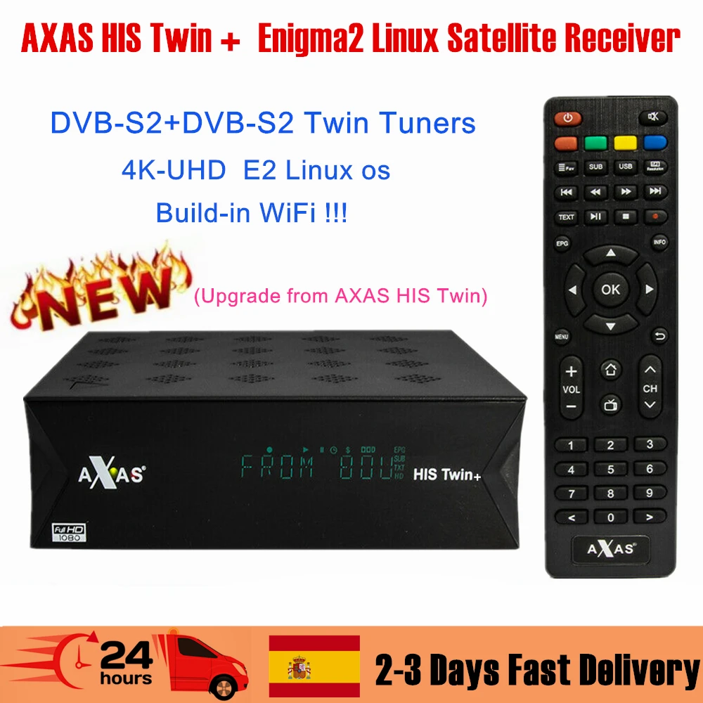 Axas His Twin+ DVB S2/S 1080P Enigma2 Linux Satellite Receiver Build in