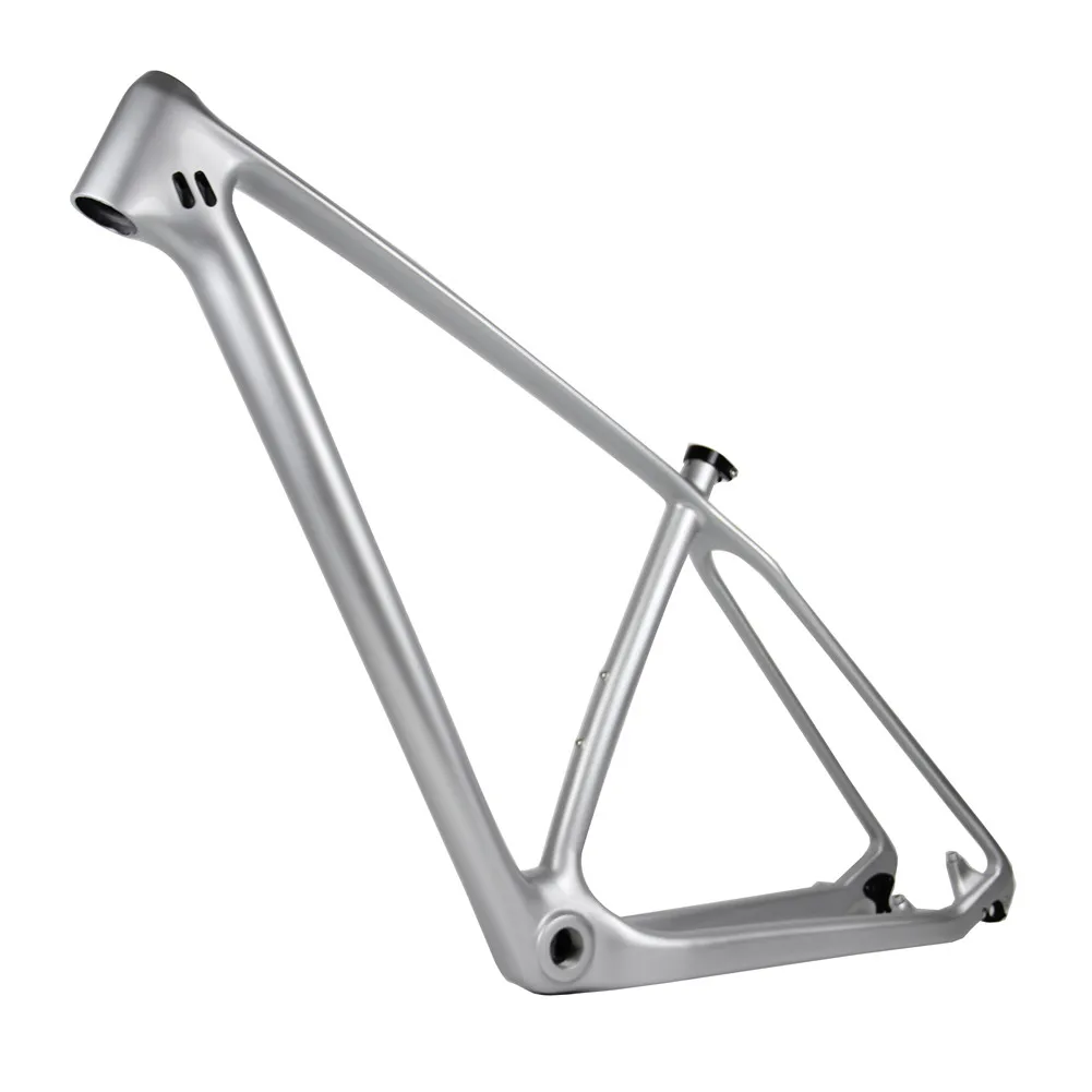 Серебристый металлик углерода MTB Рама 27.5er 29er рама карбоновая для горного велосипеда 650B Hardtailed frame142* 12 мм через ось 15/17/19" - Цвет: Metal Silver