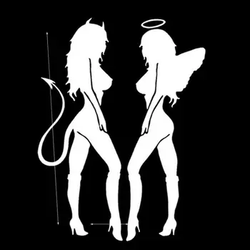 

Angel And Devil Car Sticker Beauty Car Sticker Devil Angel Reflective Decoration Sticker Personality Car Sticker Decal Car
