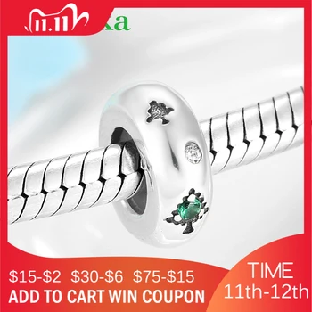 

Fashion 925 Sterling Silver Christmas tree Zircon Spacer Stopper Beads Fit European Original Bracelet beads Jewelry making