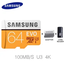 samsung EVO 32 Гб 64 Гб 128 ГБ SDHC mini Carte Memoire C10 SDXC U3 Cartao SD безопасный для смартфона, ридер со вспышкой памяти
