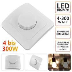 LED Dimmer Rotary Dimmer Switch 230V 4 To 150W For Flush-Mounted Dimmable Lamps AC 200V - 250V Lighting Parts Accessories