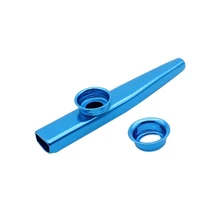 Kazoo Алюминиевый сплав металла с 5 pcs подарки диафрагма для флейты для детей меломанов-синий