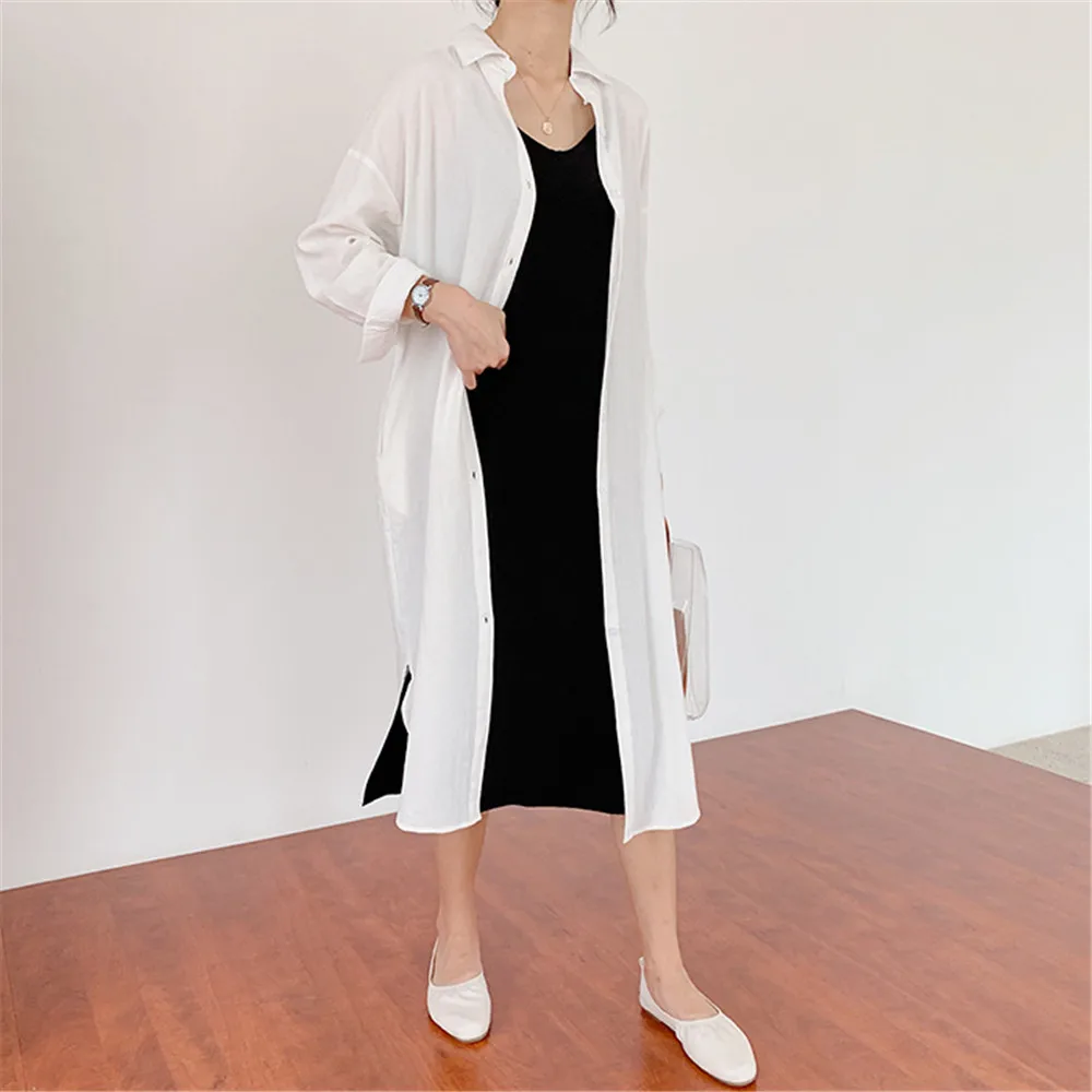 Spring Women's White Blouse Shirt 2020 Plus Loose Blouse Long Sleeve Chic Office Lady Female Cotton Shirts Women Top X5795 (13)