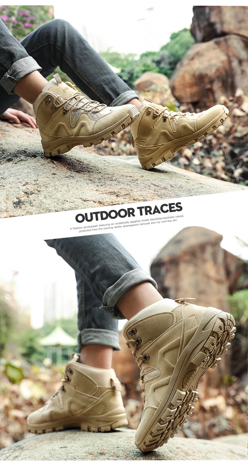 Новые модные мужские походные ботинки на шнуровке, мужская спортивная обувь, уличные беговые треккинговые кроссовки, высокие уличные прогулочные горные ботинки