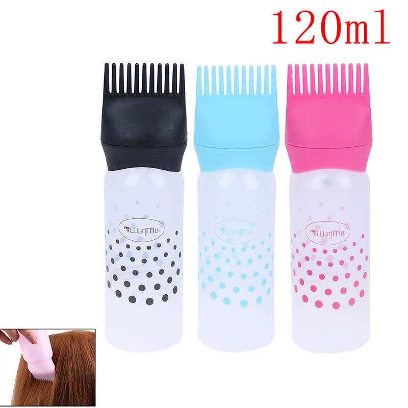 Plastic Hair Dye Shampoo Bottle Applicator With Graduated Brush Dispensing Kit Salon Hair Coloring Dyeing Styling Tools