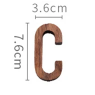 Black Walnut Wall English Alphabet Numbers Combination House Cafe Bar DIY Adhesive Wooden Decoration Letters Numbes C