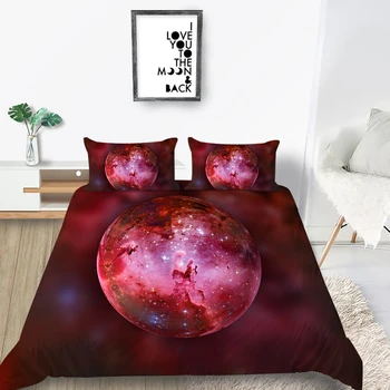 

Crystal Ball Bedding Set Galaxy Fantasy Mysterious 3D Duvet Cover Red King Queen Twin Full Single Double Unique Design Bed Set