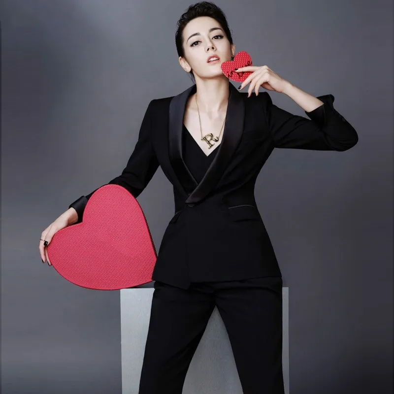 

2 Pieces Suits Blazer Set Spring Autumn Women's Suit 2020 Female Formal Elegant OL Ladies Trousers Jacket with Tops Pant ZT5555