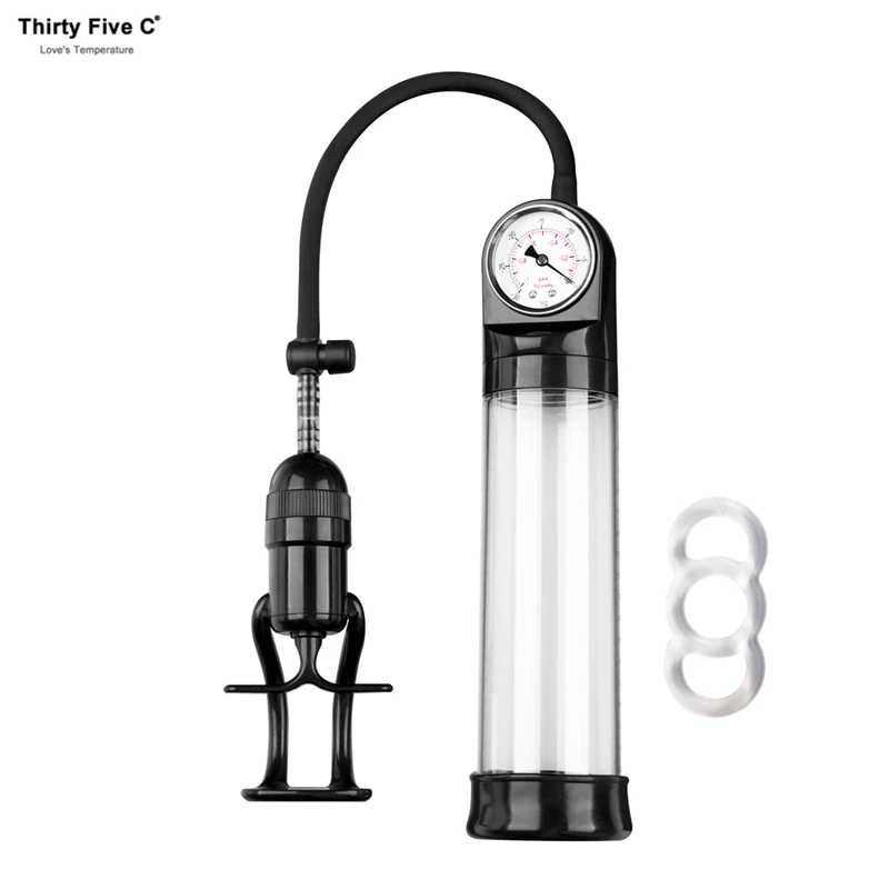 High-end Finger Grip Pump With Release Valve Gauge Male Dildo Training Vaccum Pumps Silicone Cock Ring Enlargement Bullet Sucker | Красота и