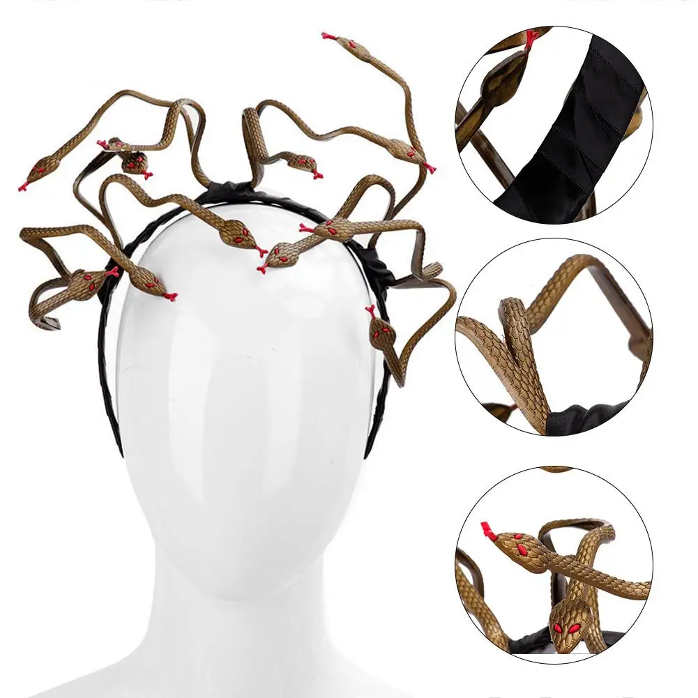 Повязка на голову Хэллоуин новинка обруч из змеиной шерсти для карнавала медуза