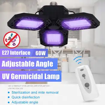 

2 in 1 Disinfection Lighting Lamp E27 Indoor LED UV Sterlizer UVC Germicidal Lamp Disinfection Lamp Mite Light W/Remote Control