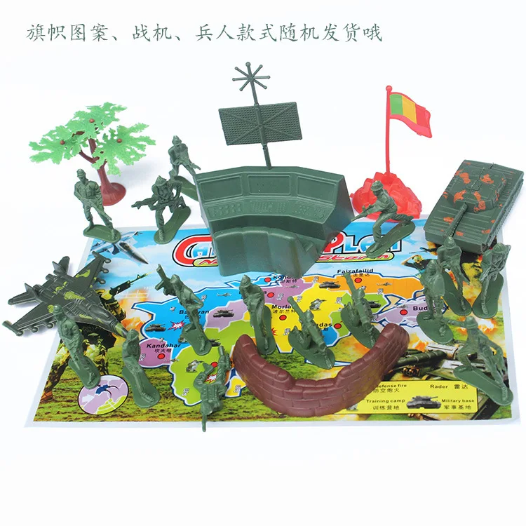 5cm xiao bing ren Set 21 Pieces Children Military Toy Batch Sand Table Model