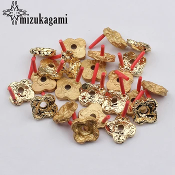 

6pcs/lot Zinc Alloy Earrings Golden Flowers Base Earrings Connectors For DIY Earrings Jewelry Making Finding Accessories