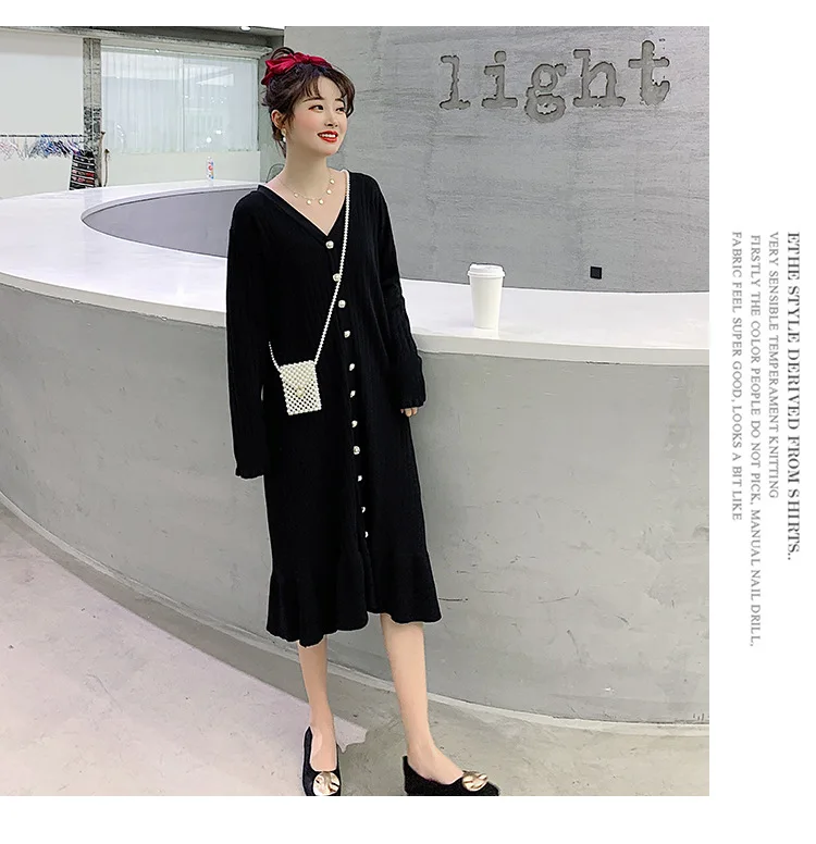 2020 Fashion Maternity Dress Loose spring autumn winter Skirt Pregnancy Clothes For Knit Pregnant Women Sweater (15)