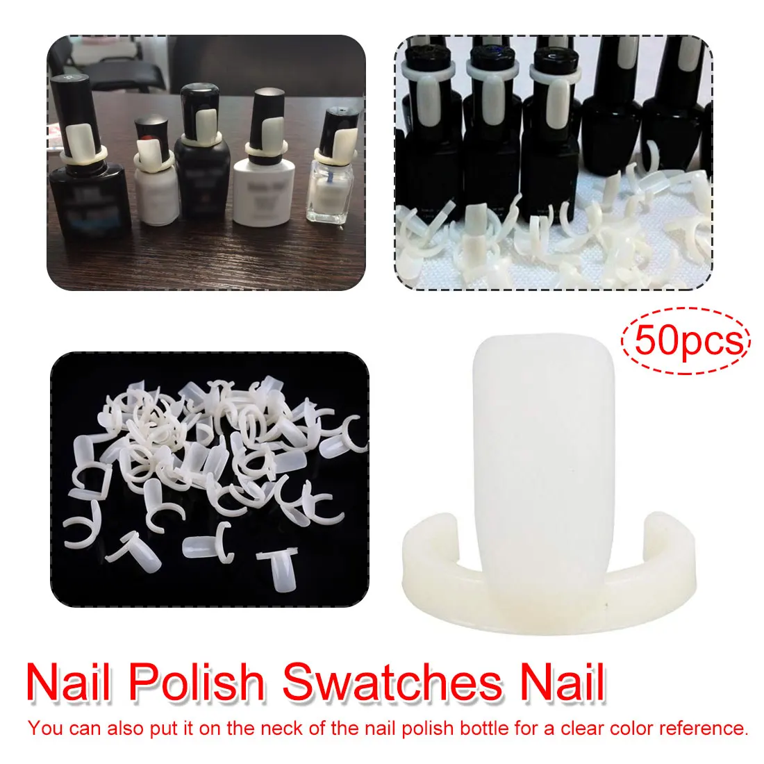 

50Pcs/Set DIY UV Gel Color Pop Nail Tip Tools Nail Art Polish Bottle Color Display Ring