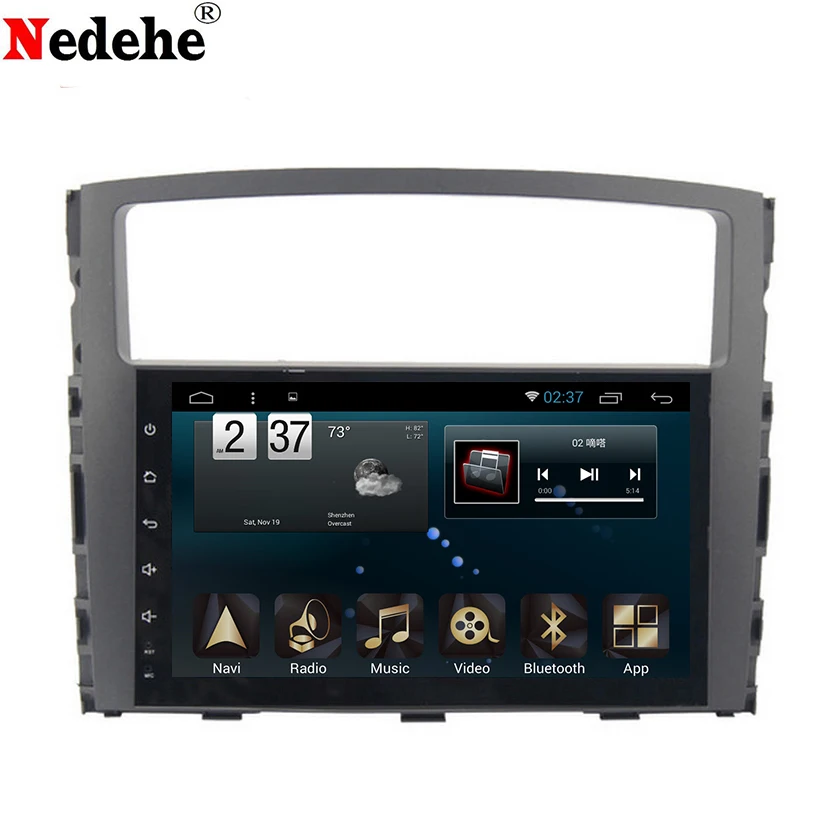 Nedehe 2G + 16G Android 7 1 четырехъядерный 9 дюймов 1024*600 автомобильный DVD-плеер для Mitsubishi Pajero