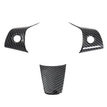 

3 PCS Dry Carbon Fiber Steering Wheel Decorative Stickers 2017 2018 Tesla Model 3