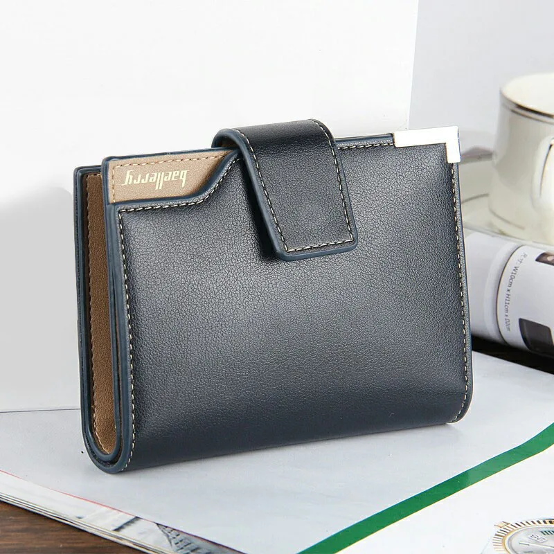 

Hasp Bifold Wallet Men Short Clutch Purses Cards Purse Vintage Men's Wallets Pu Leather Solid Business ID Credit Card Holders