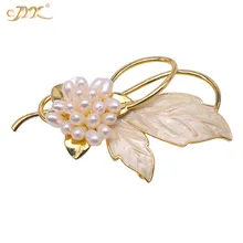 JYX цветок брошь из натурального жемчуга 3,5 мм пресноводный жемчуг бусины Рождественский подарок