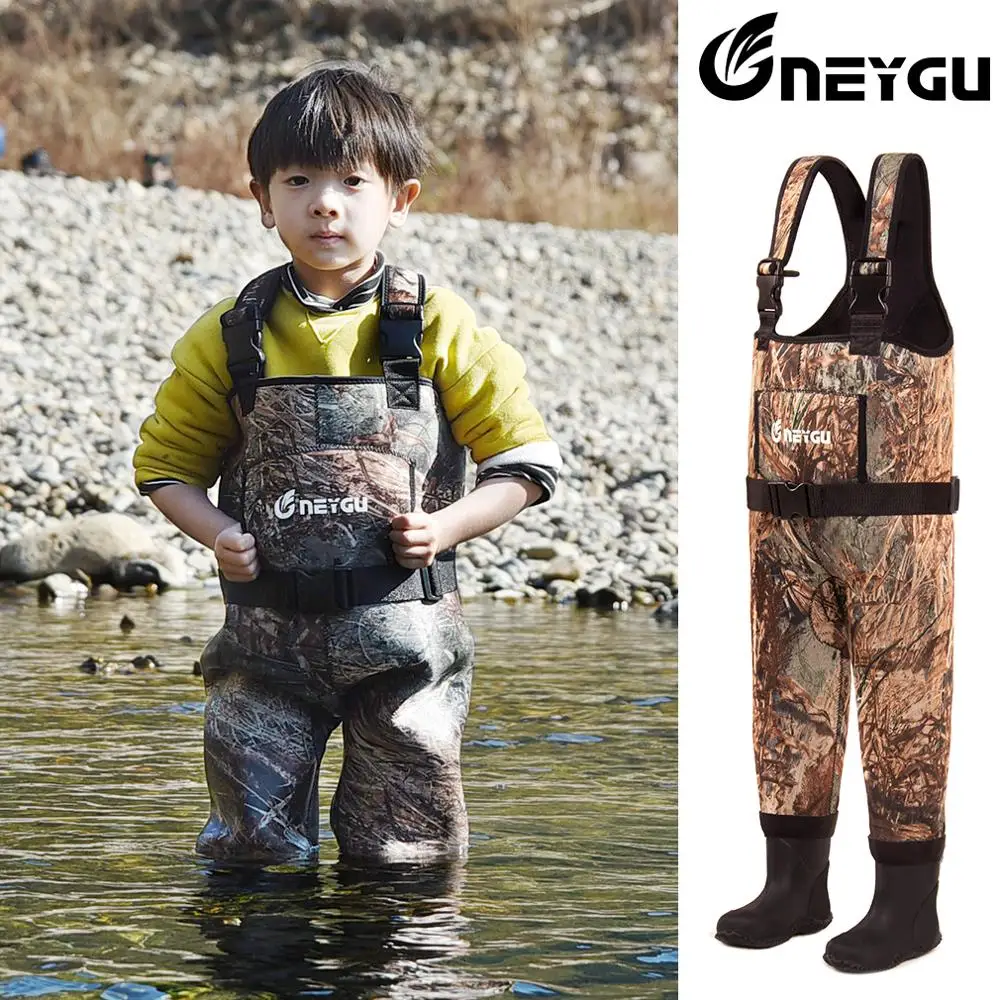 Kids Chlidren Chest Waders PVC Waterproof Pants Waders Ourdoor Fishing Wear  Cute