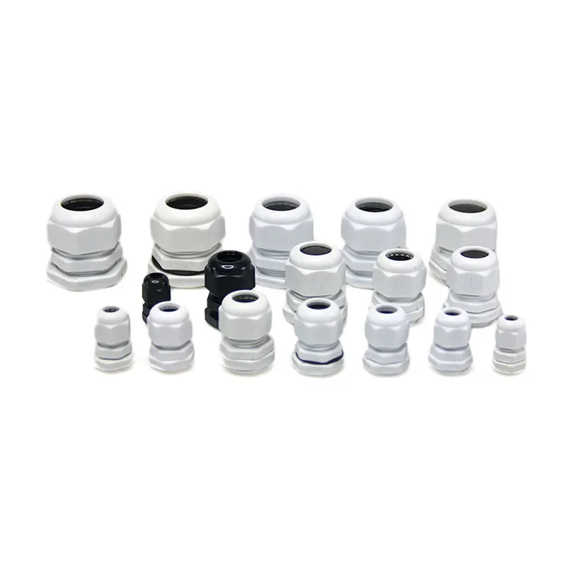 Cable Gland 10pcs IP68 M12 M16 M18 M20 M22 for 3-14mm Wire Cable CE White Black Waterproof Nylon Plastic Cable Gland Connector