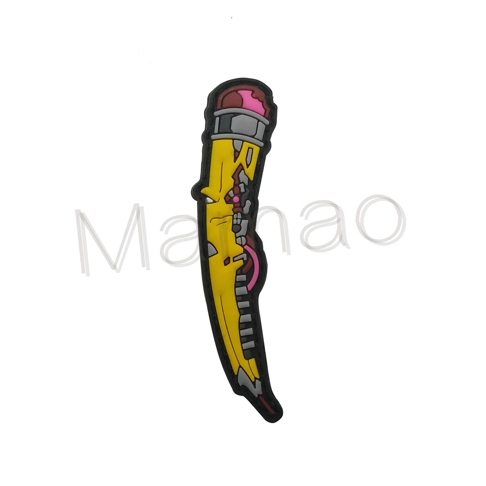 torch 3D PVC Torch Patch Rubber Badge Pencil Torch Applique Emblem for Caps Backpacks Bags Clothes Handsome Hook& Loop Patches - Color: torch