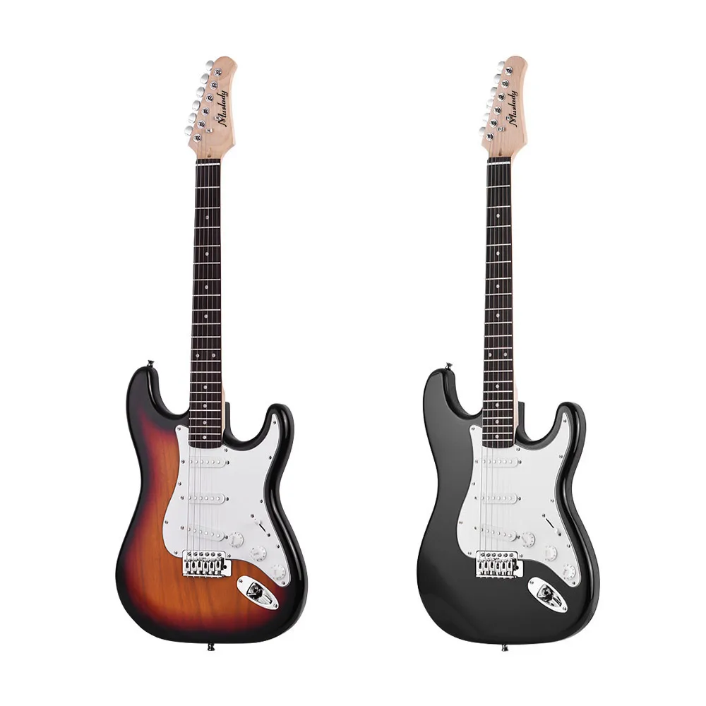 Электрическая гитара Muslady из твердой древесины корпус павловнии кленовый шейный