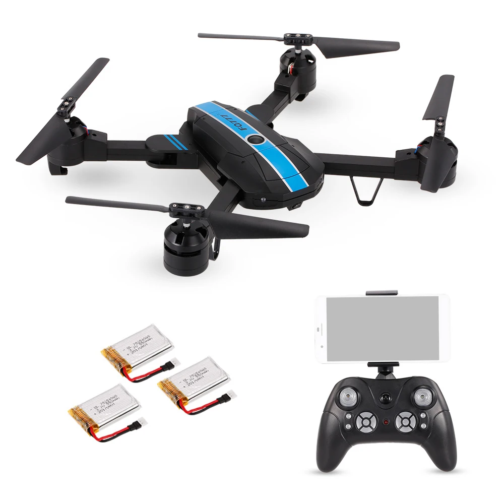 

FQ777 FQ24 6-Axis Gyro WIFI FPV RC Drone with Camera 0.3MP 720P Quadcopter Foldable G-sensor RC Selfie Drone Extra Battery RTF