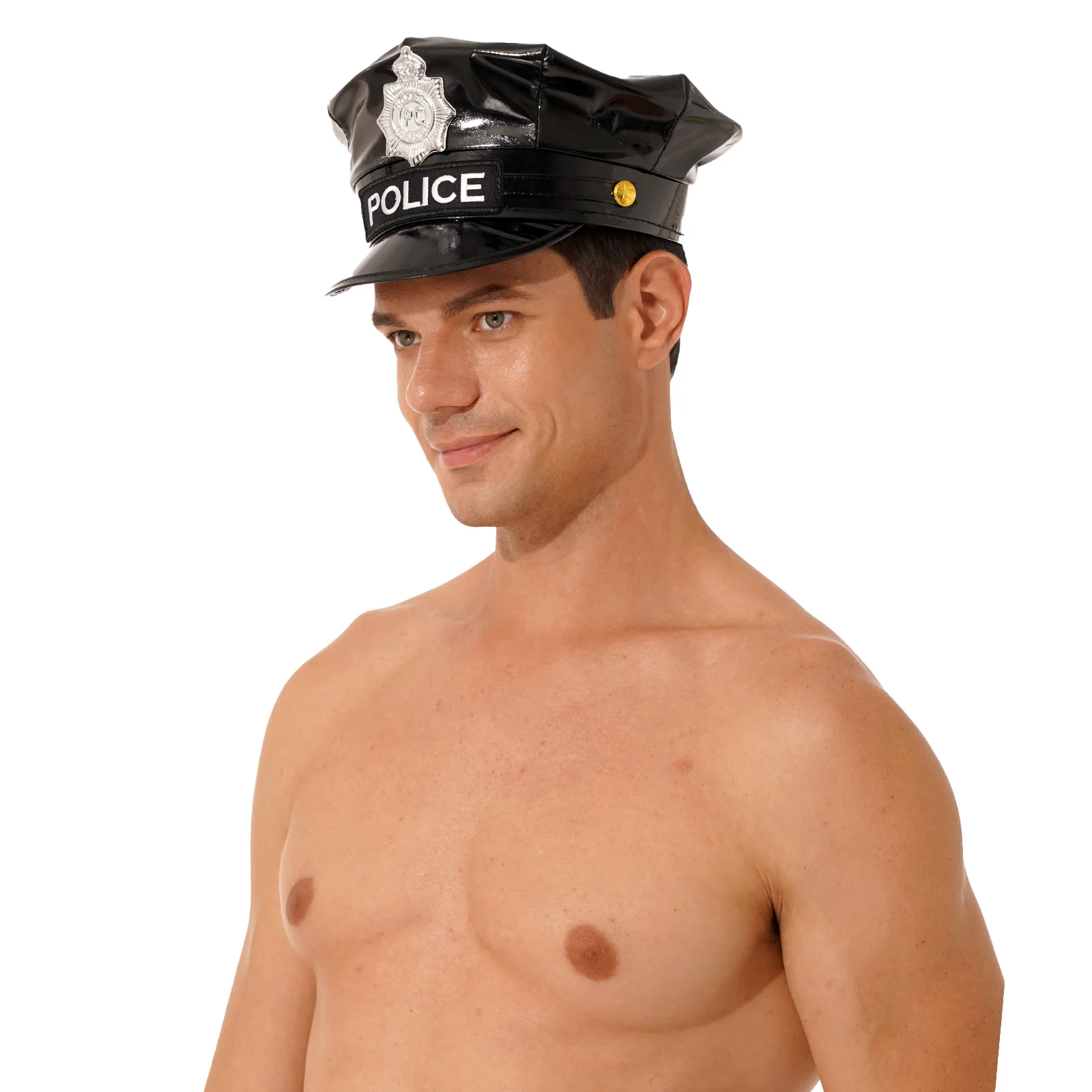Police Captain Role Play Hat Halloween Cop Offier Cosplay Theme Party Costume Accessories Stage Performance Props Cap for Men