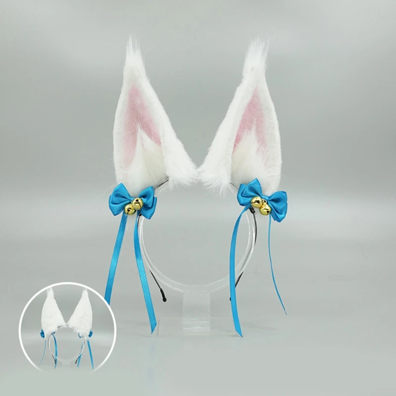 Cosplay Hats Anime Hair Accessories Attractive Cosplay Furry Animal Fox Ears Head Band Dress Up Lolita Decor Long Fur Headpiece for Halloween Party Decor