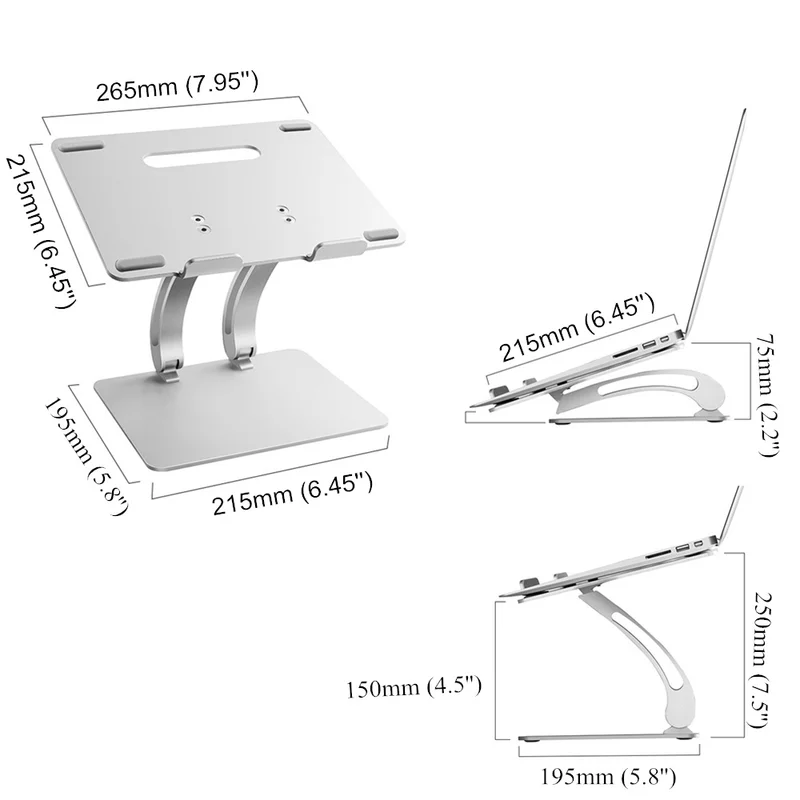Подставка для ноутбука, Складная Алюминиевая Подставка для ноутбука, регулируемая складная подставка для MacBook и ноутбука