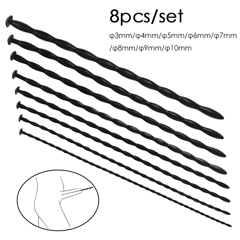 8Pcs/Set Silicone Penis Plugs Dilators Sex Toys for Men Gay Sounding Urethra Catheter Urethral Catheter 10mm 9/8mm 7/6/5/4/3 mm penis sex toys