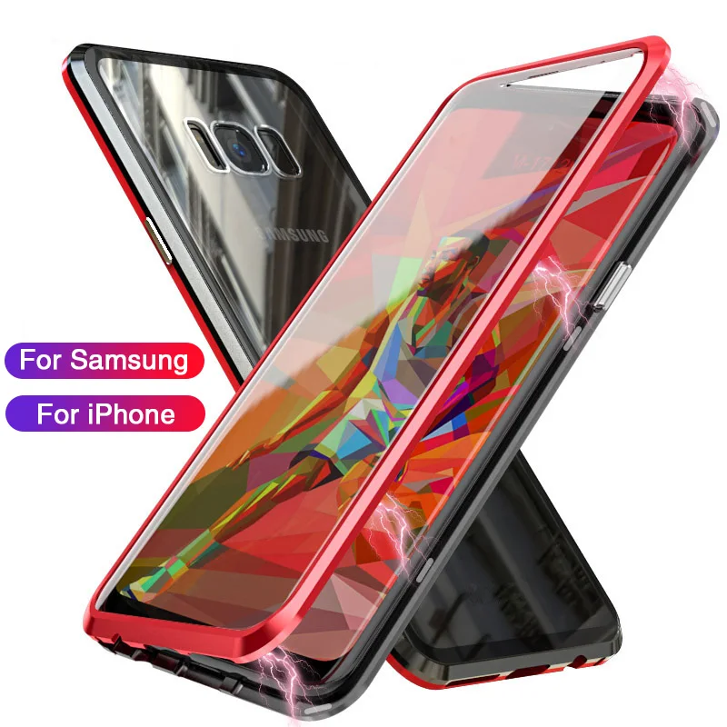 Магнитная Адсорбция металлический чехол для samsung Galaxy S8 S9 S10 плюс S10E Note 8 9 M20 M10 A30 A50
