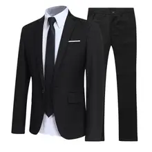

40%HOTMen Suit Set Lapel Formal Stylish Buttons Pockets Blazer for Dating