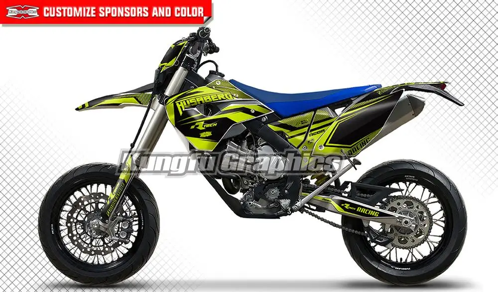 

KUNGFU GRAPHICS Personalised Stickers Custom Decal Kit for Husaberg FE 390 450 570 FE390 FE450 FE570 2009 2010 2011 2012 Black