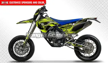

KUNGFU GRAPHICS Personalised Stickers Vinyl Decal Kit for Husaberg FS570 FS 570 2009 2010 2011 Custom Graphic Design