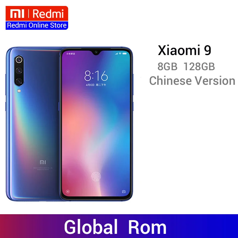 Глобальная ПЗУ Xiaomi mi 9 8 Гб 128 ГБ Восьмиядерный процессор Snapdragon 855 6 39 дюйма 1080P AMOLED
