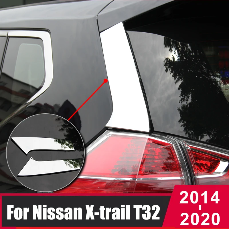 ITrims ABS Chrome Rear Window Spoiler Side Cover Trim For Nissan Rogue / X-Trail 2014-2020 (2 Pieces) - View #2