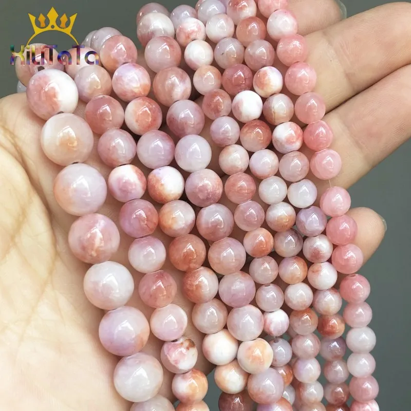 Beautiful 6/8/10mm Pink Round Rhodochrosite Gemstone Loose Beads 15"