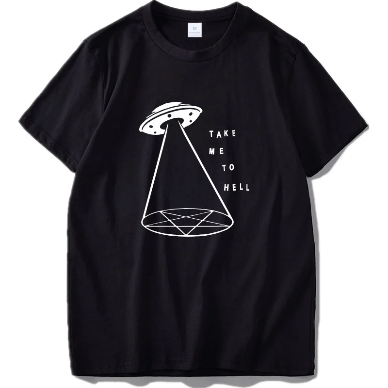 

Take Me To Hell T shirt UFO Magic Array Original Design Black Evil Tees Inspired Pattern 100% Cotton T shirt
