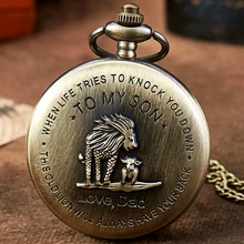 To My Son, кварцевые карманные часы, винтажные, бронзовые, Король Лев, часы для мужчин, Детский день, подарок для детей, reloj de bolsillo