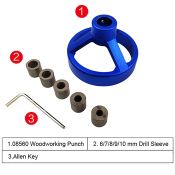

Vertical Hole Jig Drilling Guide Fast Woodworking Tool Aluminum Alloy Material 6/7/8/9/10mm Joinery System Kit